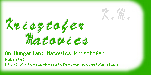 krisztofer matovics business card